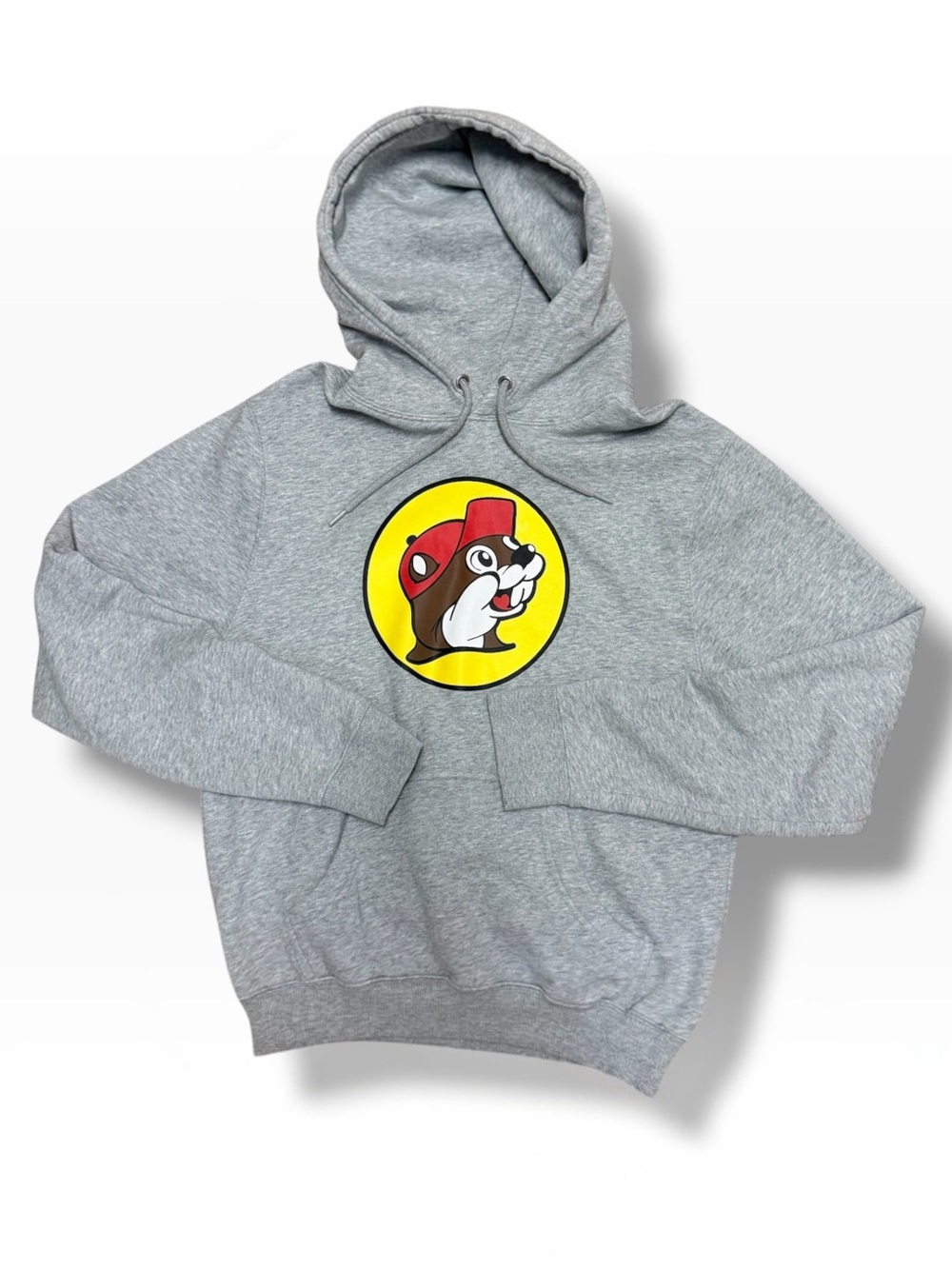 Buc-ee’s Beaver Logo Gray Pullover Hoodie Sweatshirt Unisex Adult Size Small